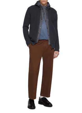 Figure View - Click To Enlarge - HERNO - Hooded Wool Knit Cardigan