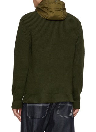 Back View - Click To Enlarge - HERNO - Hooded Wool Knit Cardigan