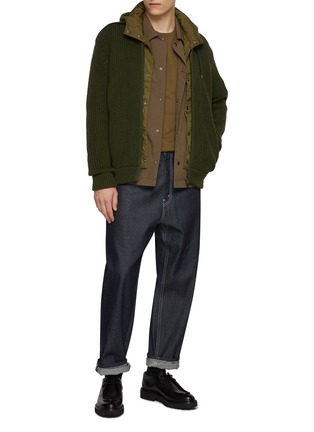 Figure View - Click To Enlarge - HERNO - Hooded Wool Knit Cardigan