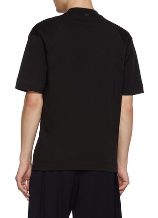 Back View - Click To Enlarge - HERNO - Crewneck Cotton Jersey T-Shirt