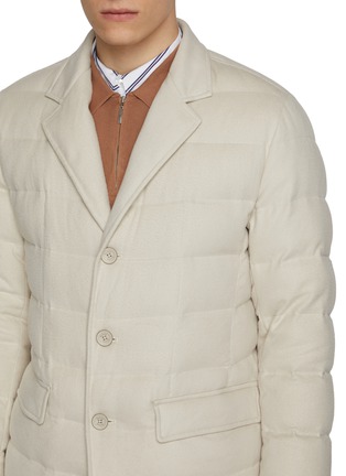  - HERNO - Single Breasted Quilted Cashmere Silk Blend Ultralight Blazer