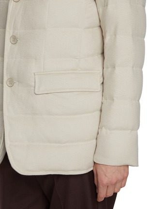  - HERNO - Single Breasted Quilted Cashmere Silk Blend Ultralight Blazer