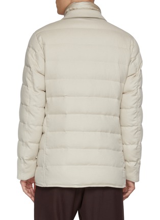 Back View - Click To Enlarge - HERNO - Single Breasted Quilted Cashmere Silk Blend Ultralight Blazer