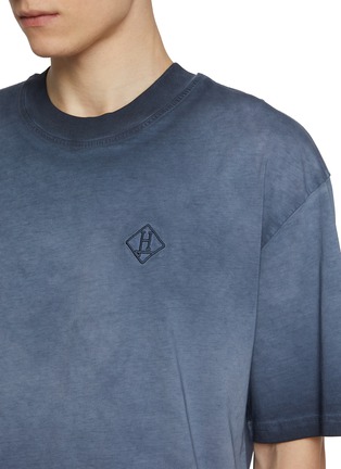  - HERNO - Garment Dyed Embroidered Logo Cotton T-Shirt
