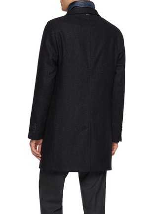 Back View - Click To Enlarge - HERNO - Single Breasted Notch Lapel Herringbone Coat