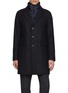 Main View - Click To Enlarge Main View - Click To Enlarge - HERNO - Single Breasted Notch Lapel Herringbone Coat