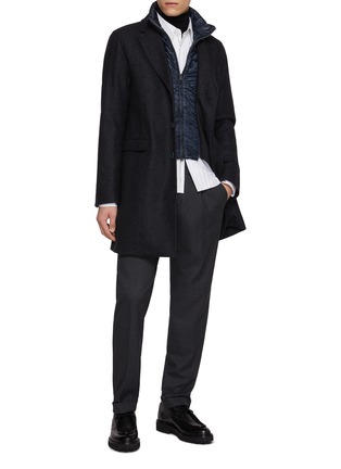 Figure View - Click To Enlarge - HERNO - Single Breasted Notch Lapel Herringbone Coat