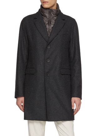 Main View - Click To Enlarge - HERNO - Single Breasted Notch Lapel Herringbone Coat