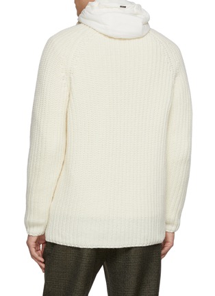 Back View - Click To Enlarge - HERNO - Hooded Wool Knit Cardigan