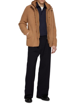 Figure View - Click To Enlarge - HERNO - Long Sleeve Wool Polo Top