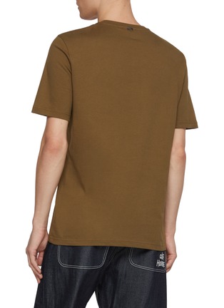 Back View - Click To Enlarge - HERNO - Crewneck Cotton T-Shirt