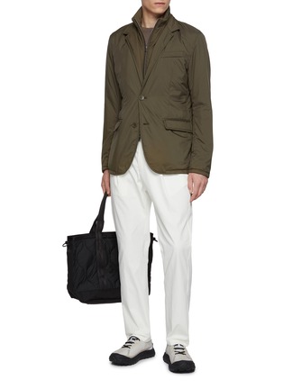 Figure View - Click To Enlarge - HERNO - Detachable Bib Single Breasted Puffer Blazer