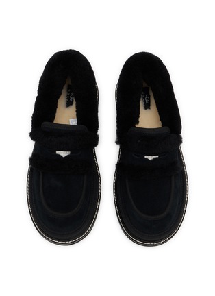Detail View - Click To Enlarge - UGG - X sacai Flat Platform Suede Shearling Loafers