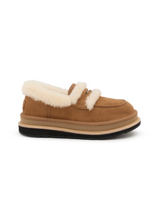 Main View - Click To Enlarge - UGG - X sacai Flat Platform Suede Shearling Loafers