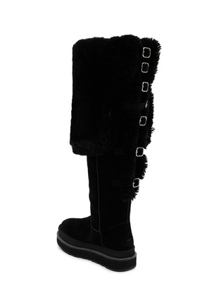  - UGG - X sacai Flat Thigh High Suede Shearling Boots