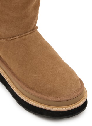 Detail View - Click To Enlarge - UGG - X sacai Flat Thigh High Suede Shearling Boots