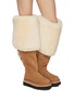 Figure View - Click To Enlarge - UGG - X sacai Flat Thigh High Suede Shearling Boots
