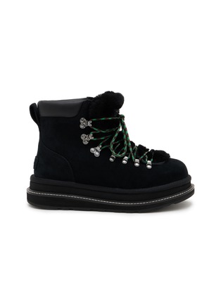 Main View - Click To Enlarge - UGG - X sacai Flat Platform Ankle Suede Shearling Hiker Boots