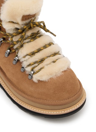 Detail View - Click To Enlarge - UGG - X sacai Flat Platform Ankle Suede Shearling Hiker Boots