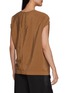 Back View - Click To Enlarge - YVES SALOMON - Cap Sleeve Asymmetric Drawstring Waist Top