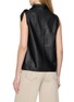Back View - Click To Enlarge - YVES SALOMON - Wrap Neck Leather  Top