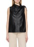 YVES SALOMON Wrap Neck Leather  Top