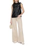 Figure View - Click To Enlarge - YVES SALOMON - Wrap Neck Leather  Top