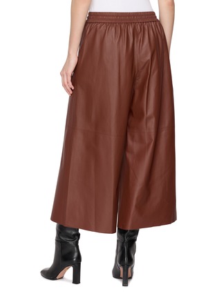 Back View - Click To Enlarge - YVES SALOMON - Elasticated Wide Leg Leather Pants