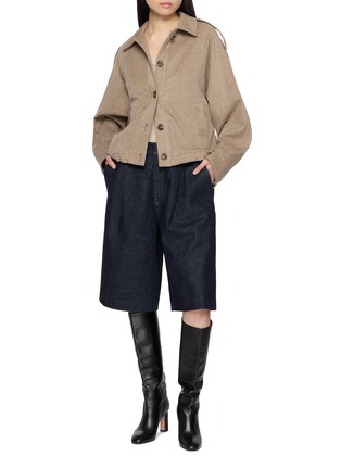 Figure View - Click To Enlarge - YVES SALOMON - Elasticated Hem Cashmere Jacket