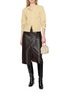 Figure View - Click To Enlarge - YVES SALOMON - Wrap Button Front Leather Midi Skirt