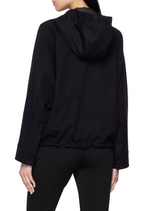 Back View - Click To Enlarge - YVES SALOMON - Hooded Zip Up Wool Jacket