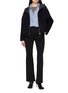 Figure View - Click To Enlarge - YVES SALOMON - Hooded Zip Up Wool Jacket