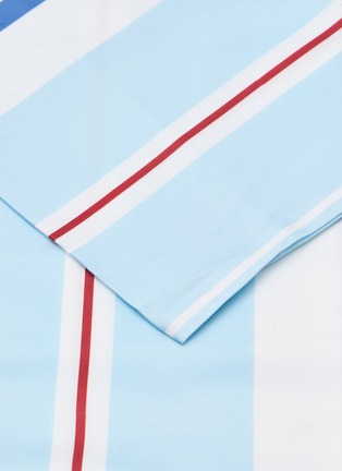 Detail View - Click To Enlarge - LAGOM - Cotton Twin Size Bed Set of 4 — Light Blue/Red Stripes