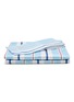 LAGOM Cotton Twin Size Bed Set of 4 — Light Blue/Red Stripes