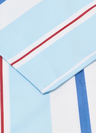 Detail View - Click To Enlarge - LAGOM - Cotton Queen Size Bed Set of 4 — Light Blue/Red Stripes