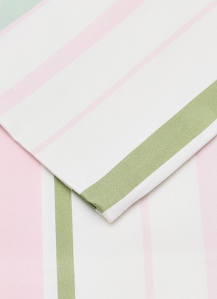 Detail View - Click To Enlarge - LAGOM - Cotton Twin Size Bed Set of 4 — Light Pink/Light Green Stripes