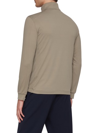 Back View - Click To Enlarge - SOUTHCAPE - Stand Collar Half Zip T-Shirt