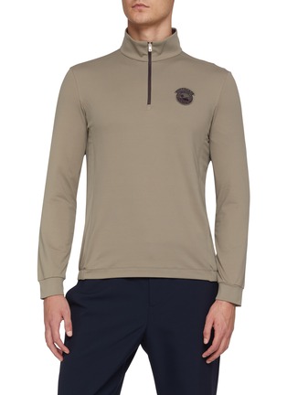 Main View - Click To Enlarge - SOUTHCAPE - Stand Collar Half Zip T-Shirt