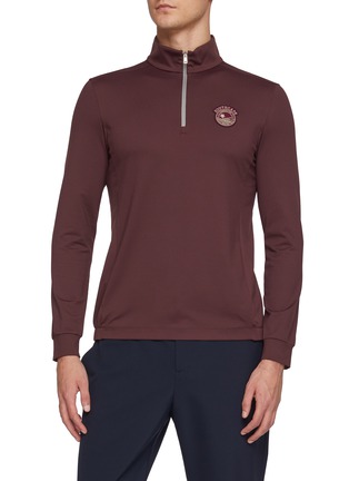 Main View - Click To Enlarge - SOUTHCAPE - Stand Collar Half Zip T-Shirt