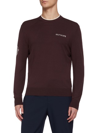 Main View - Click To Enlarge - SOUTHCAPE - Logo Emblem Intarsia Sleeve T-Shirt