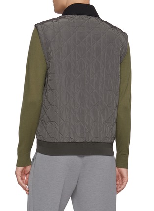 Back View - Click To Enlarge - SOUTHCAPE - Quilted Panel Button Up Vest