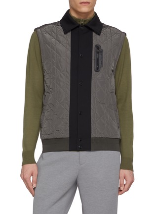 Main View - Click To Enlarge - SOUTHCAPE - Quilted Panel Button Up Vest