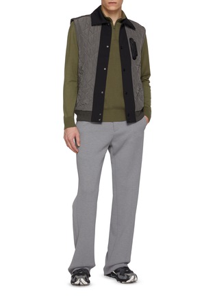 Figure View - Click To Enlarge - SOUTHCAPE - Quilted Panel Button Up Vest