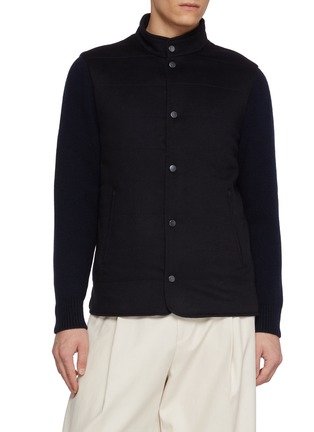 Main View - Click To Enlarge - EQUIL - Stand Collar Hybrid Wool Cashmere Jacket