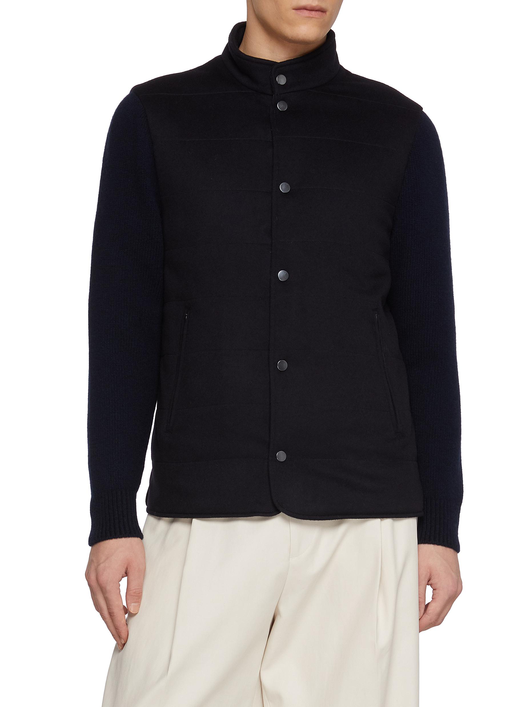 EQUIL | Stand Collar Hybrid Wool Cashmere Jacket | Men | Lane Crawford