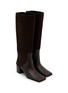 Detail View - Click To Enlarge - ALAÏA - 55 Square Toe Tall Leather Boots