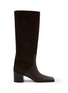ALAÏA 55 Square Toe Tall Leather Boots