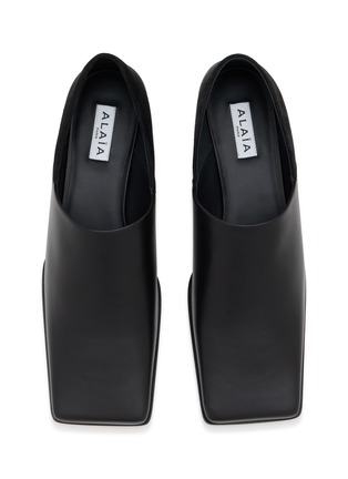Detail View - Click To Enlarge - ALAÏA - Square Toe Leather Loafer Flats