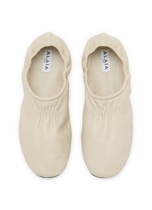 Detail View - Click To Enlarge - ALAÏA - Flat Ballerina Leather Slippers