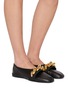 Figure View - Click To Enlarge - ALAÏA - Jewel Leather Ballerina Flats